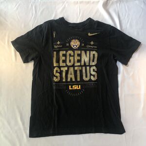 LSU Tigers Nike Shirt Black Gold Men's M Short Sleeves Graphic Print Tee